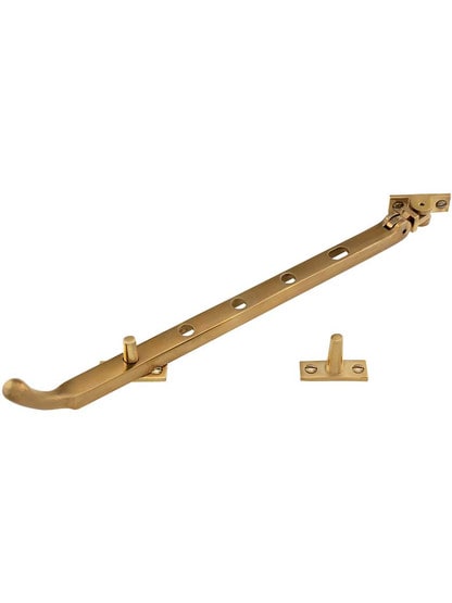 Solid-Brass Casement Stay with Bulb Handle - 11 1/2 inch.